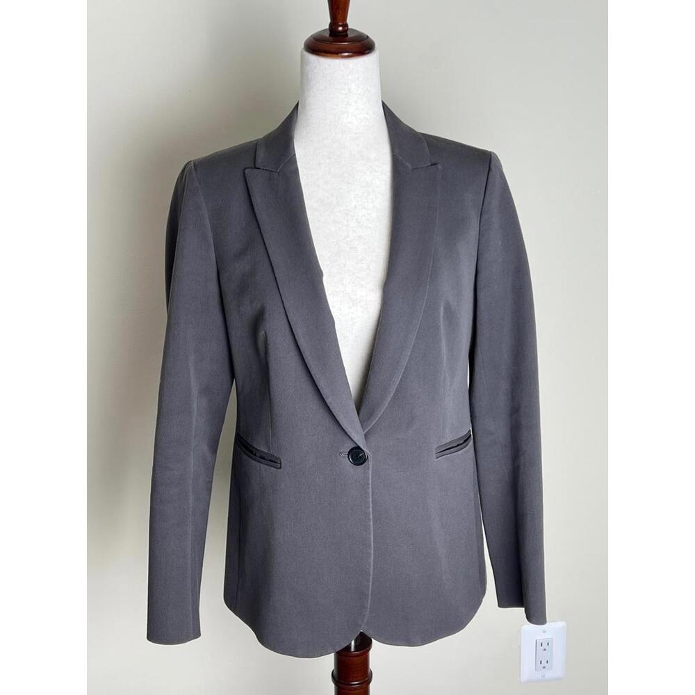 J.Crew Women’s Gray Stretch Cotton Blazer Size 8 Classic Tailored Jacket